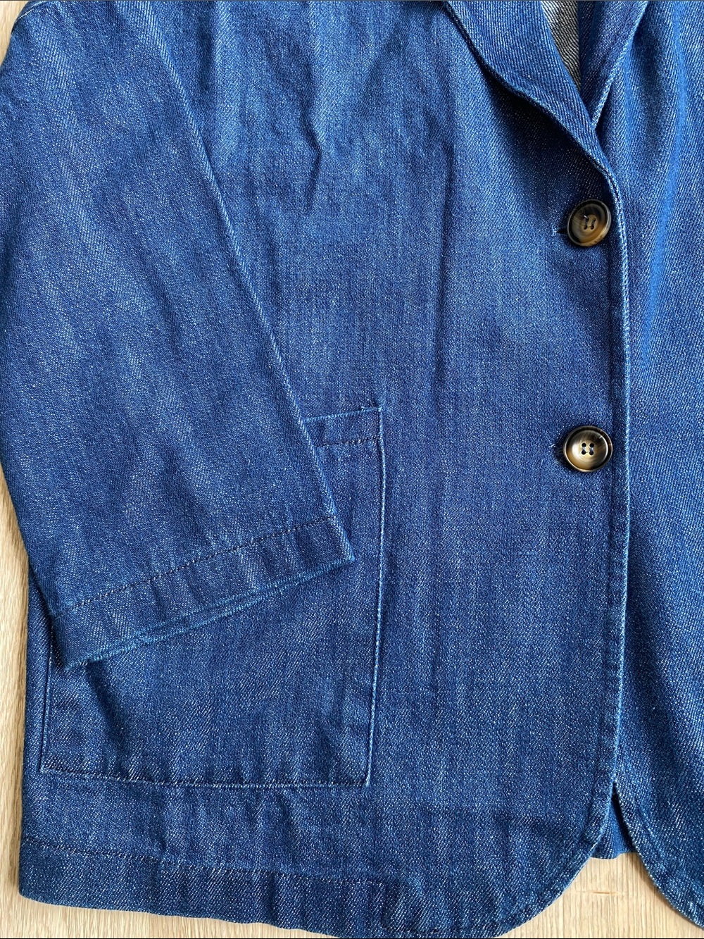 Vanessa Milano Italy Denim Oversized Blazer Jacket 100% Cotton S - Picture 5 of 13